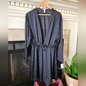 Vera Wang Sheer Black Robe L/XL NWT – Tie Waist with Pockets